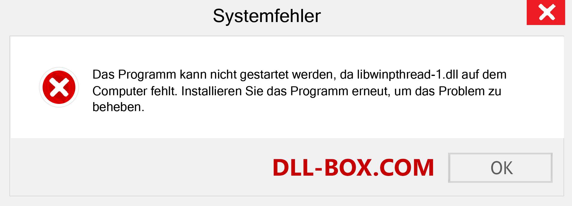 libwinpthread-1.dll-Datei fehlt?. Download für Windows 7, 8, 10 - Fix libwinpthread-1 dll Missing Error unter Windows, Fotos, Bildern