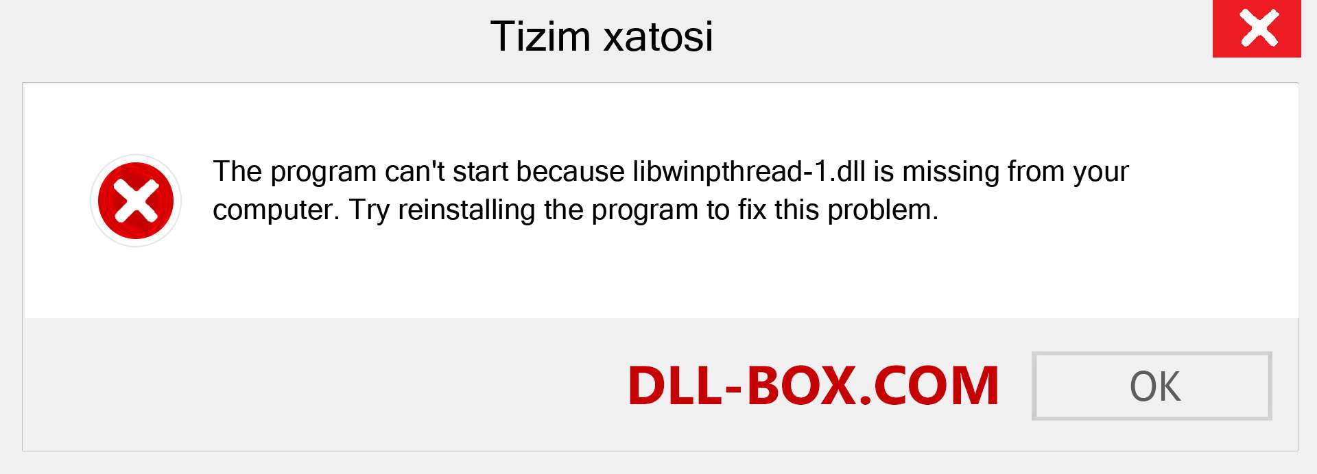 libwinpthread-1.dll fayli yo'qolganmi?. Windows 7, 8, 10 uchun yuklab olish - Windowsda libwinpthread-1 dll etishmayotgan xatoni tuzating, rasmlar, rasmlar